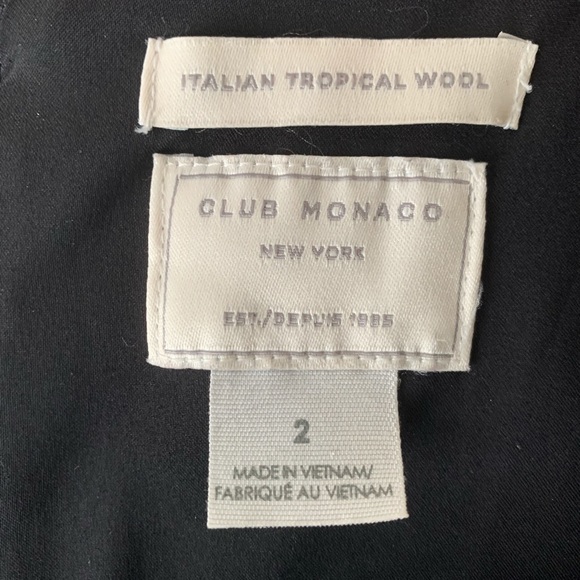 Club Monaco Bodycon Navy Dress with black sash, Wool - Size 2 - Picture 6 of 7